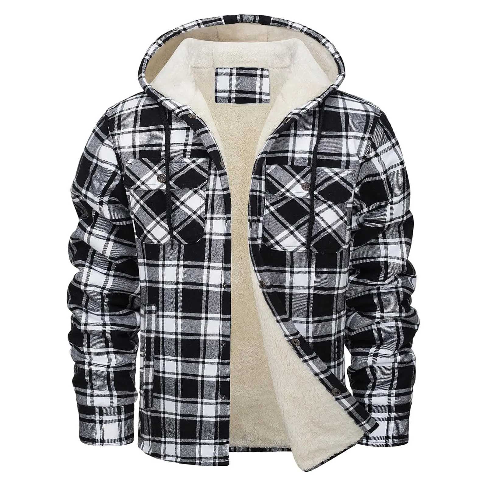 Thick Warm Flannel Hooded Jack - Flannel Shirt Lined ulasan dan harga